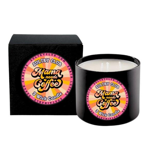MAMA NEEDS COFFEE 3 WICK CANDLE - Picture 1 of 2